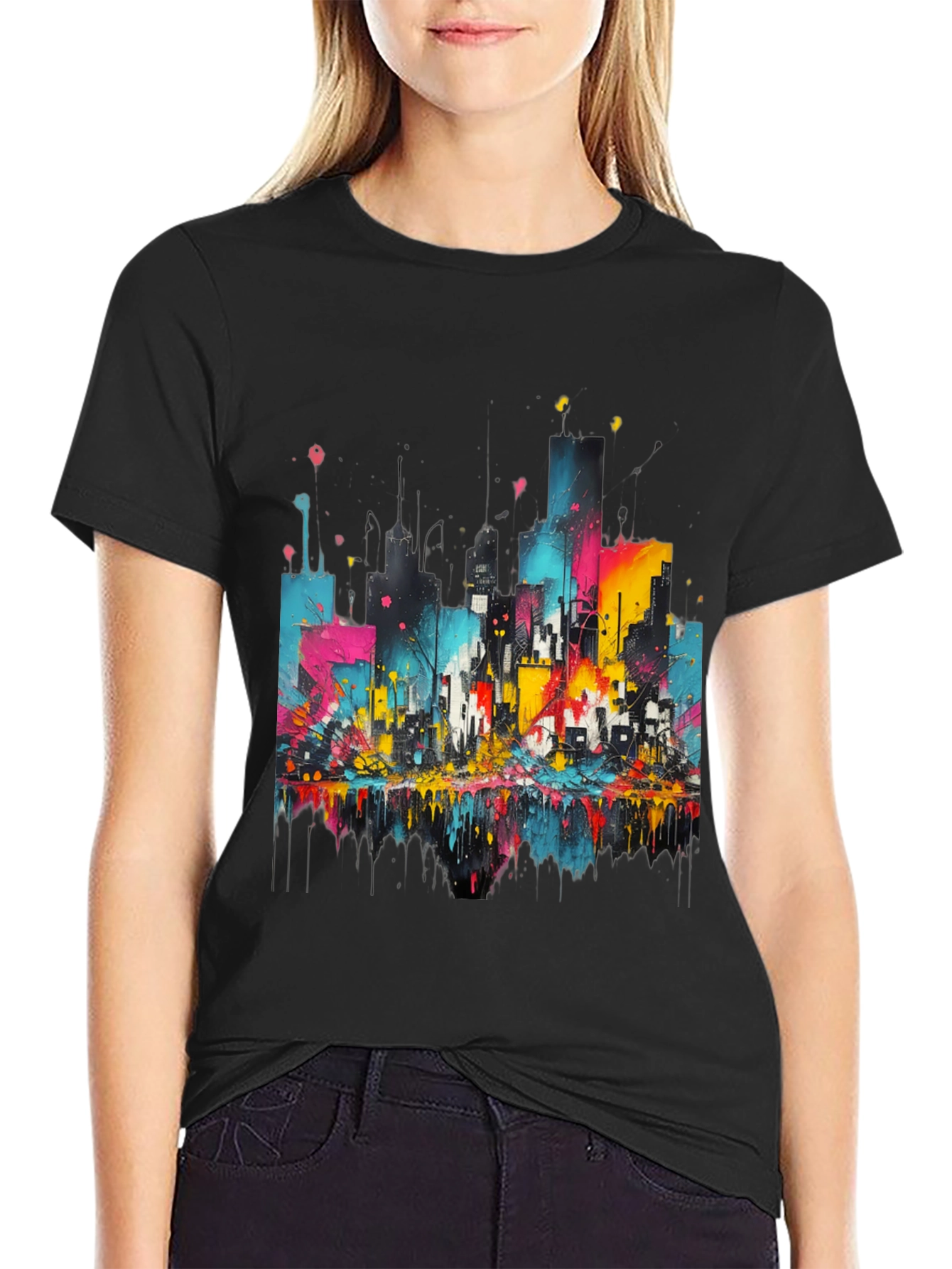 Urban Art T-Shirt - Vivid Cityscape Design