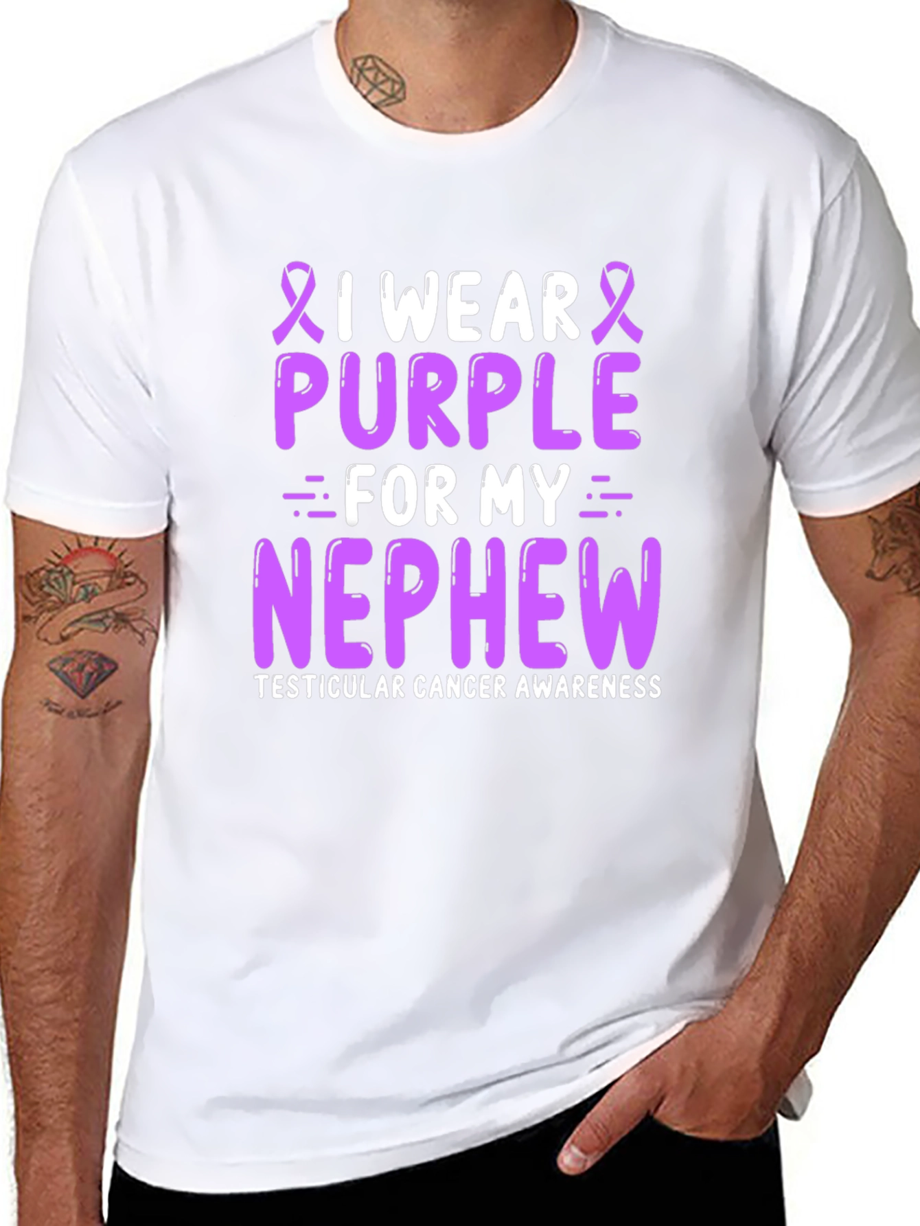 Purple Testicular Cancer Awareness T-Shirt