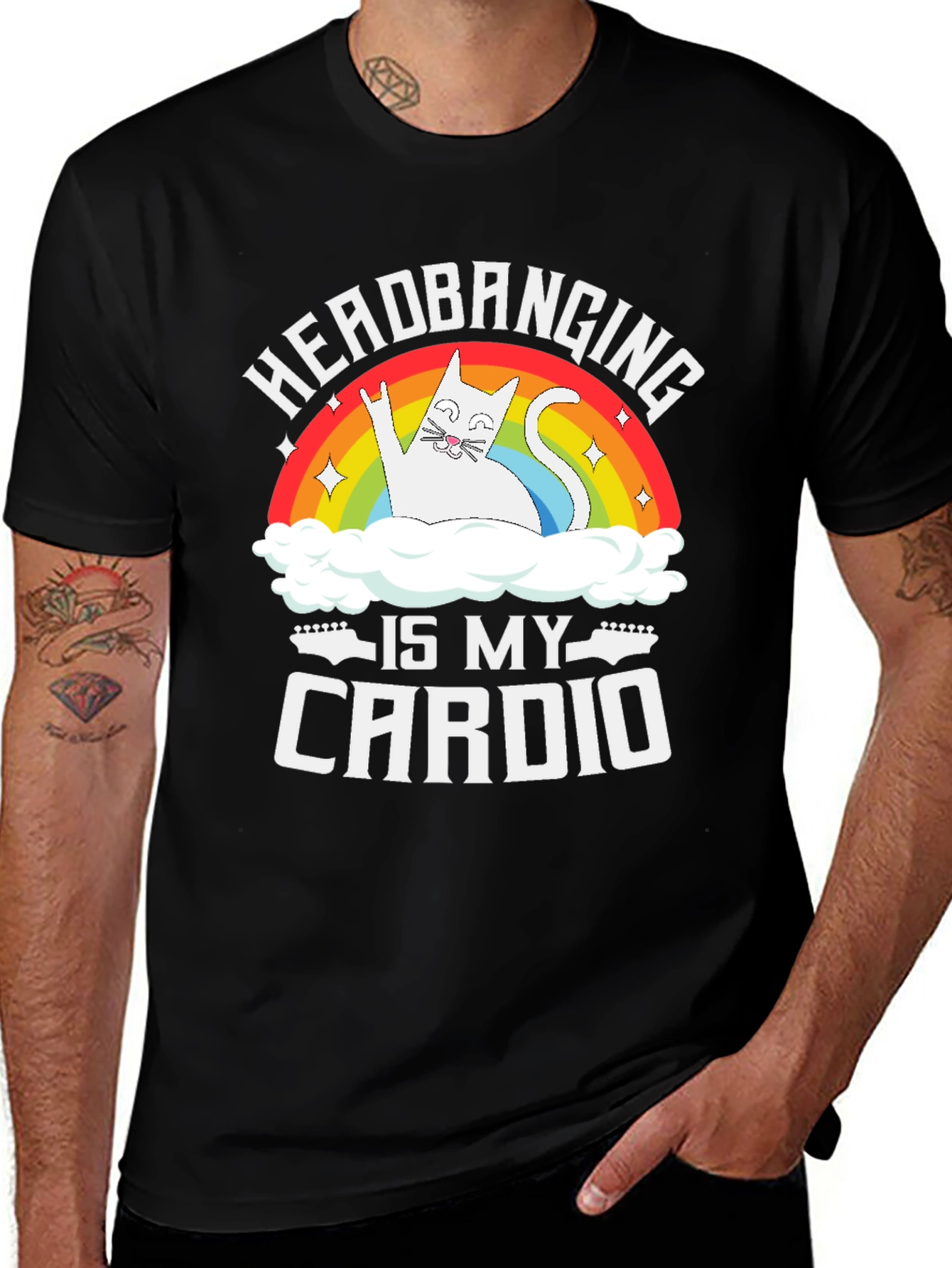 Headbanging Is My Cardio Funny Cat T-Shirt