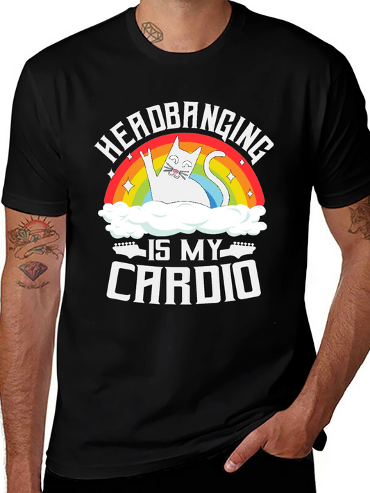 Headbanging Is My Cardio Funny Cat T-Shirt