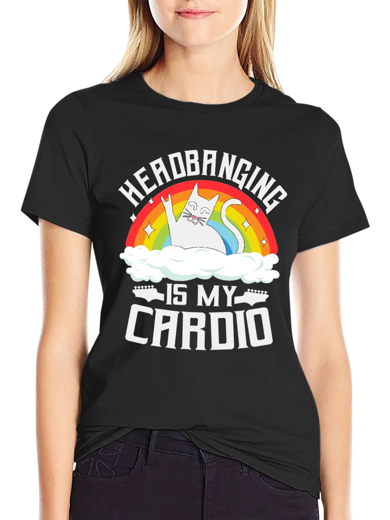 Headbanging Is My Cardio Funny Cat T-Shirt