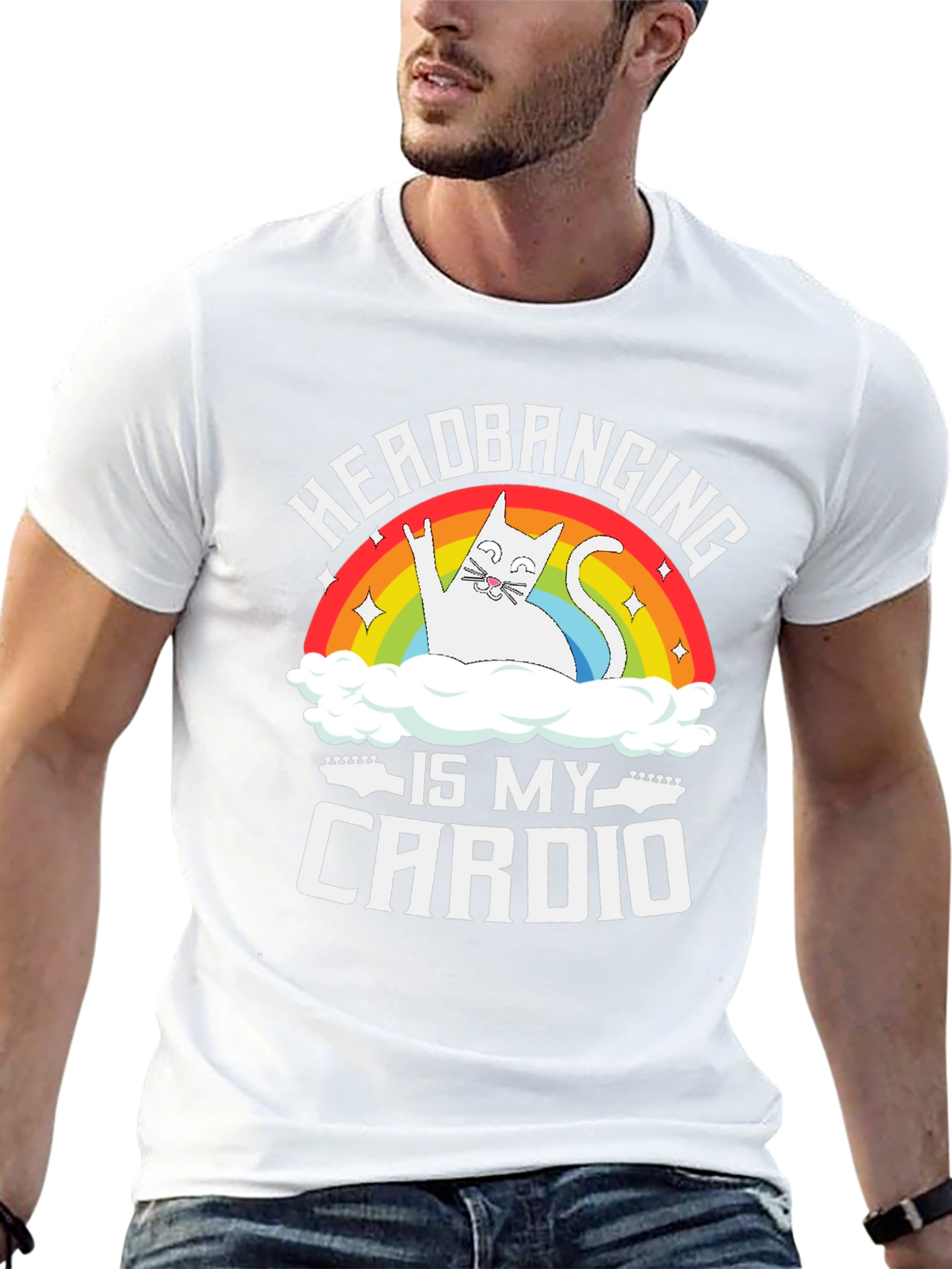 Headbanging Is My Cardio Funny Cat T-Shirt