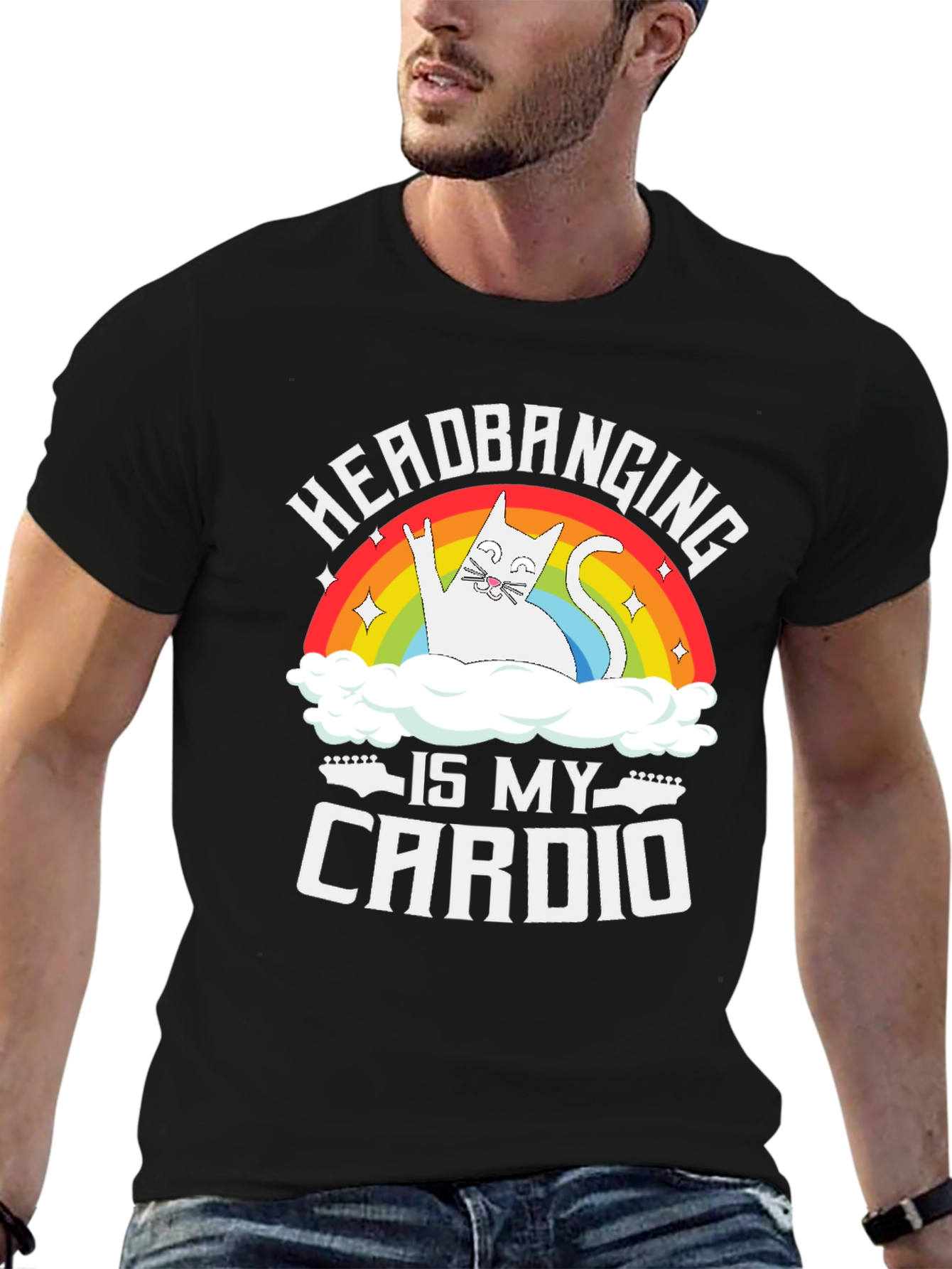 Headbanging Is My Cardio Funny Cat T-Shirt