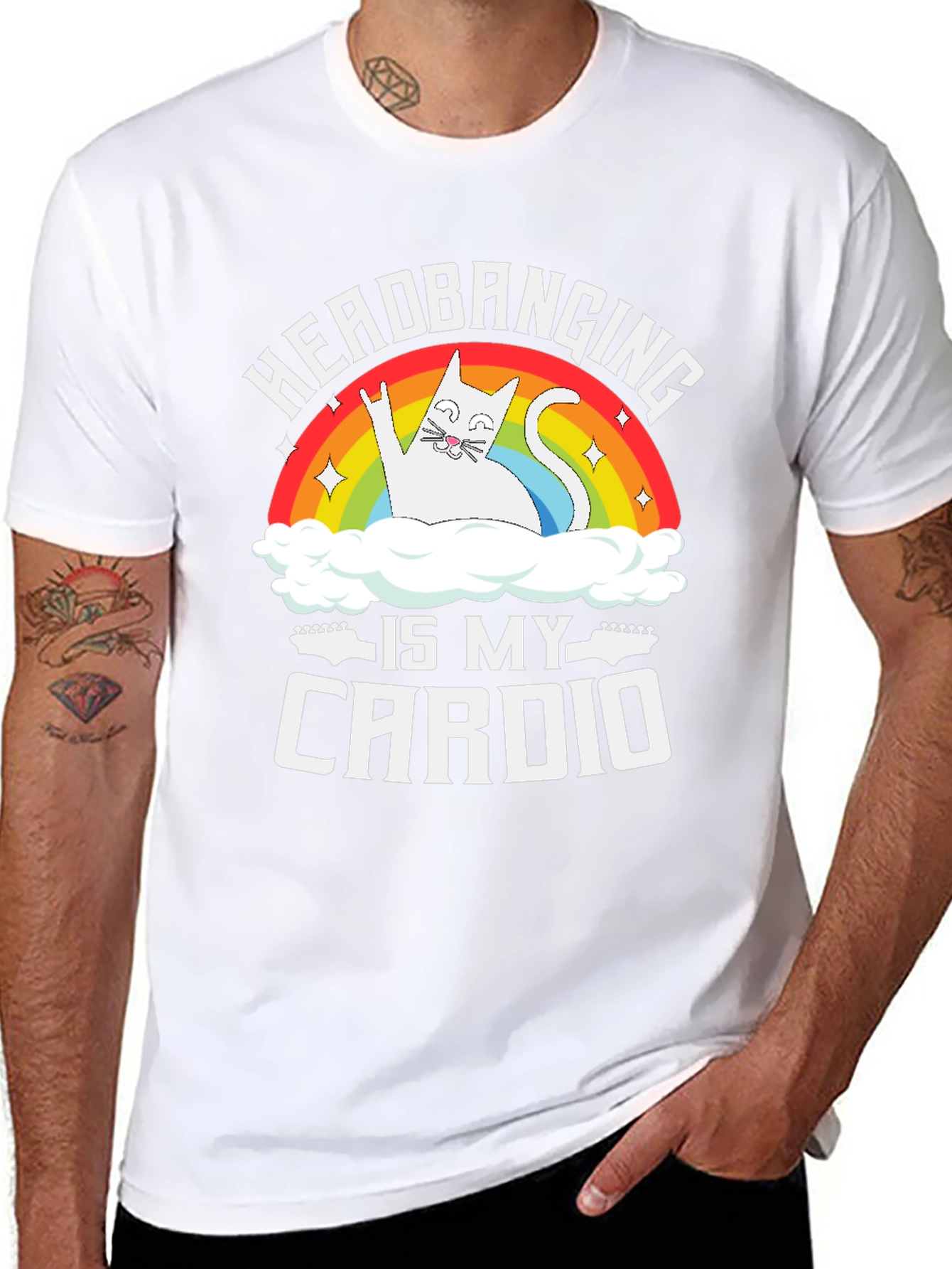Headbanging Is My Cardio Funny Cat T-Shirt