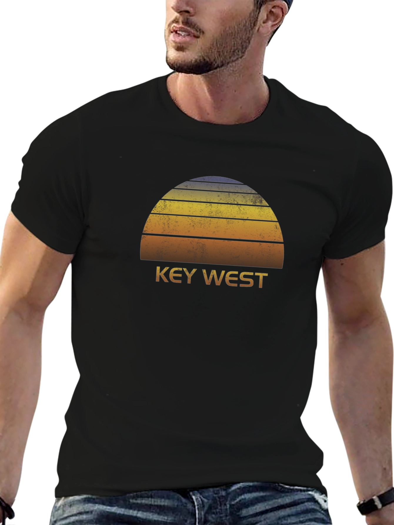 Key West Sunset Graphic Tee - Retro Style