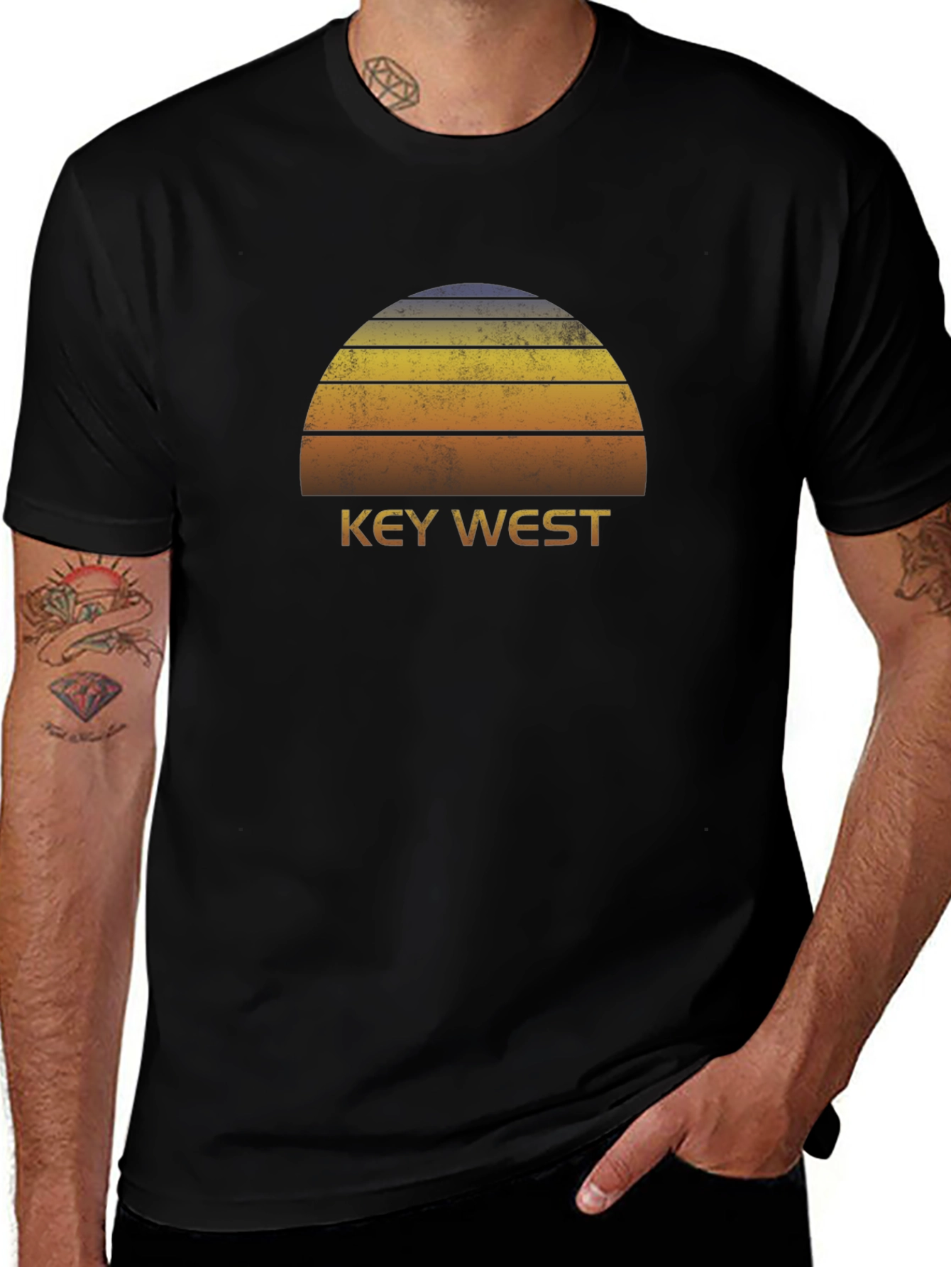 Key West Sunset Graphic Tee - Retro Style