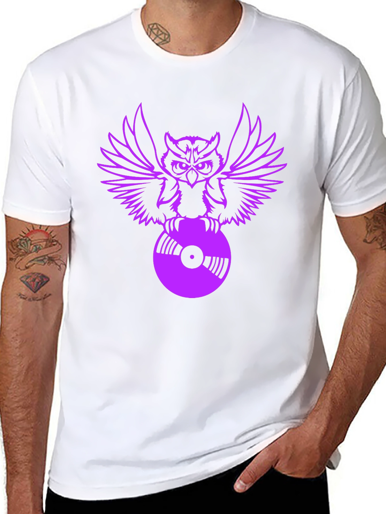 Owl DJ Graphic T-Shirt - Cool Music Lover Tee