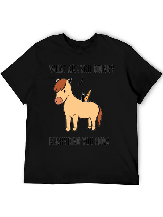 Funny Unicorn & Cat Graphic T-Shirt