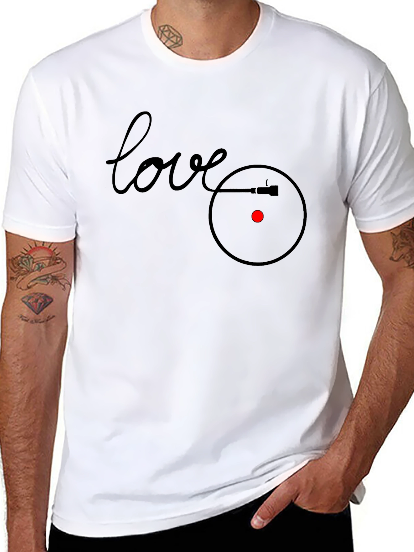 Love Vinyl Record Player Graphic T-Shirt
