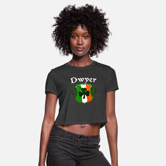 Dwyer Irish Surname Ireland Flag Shield Shamrock