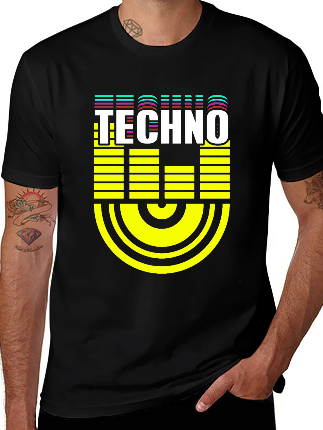 Techno Graphic Black T-Shirt - Electronic Music Tee