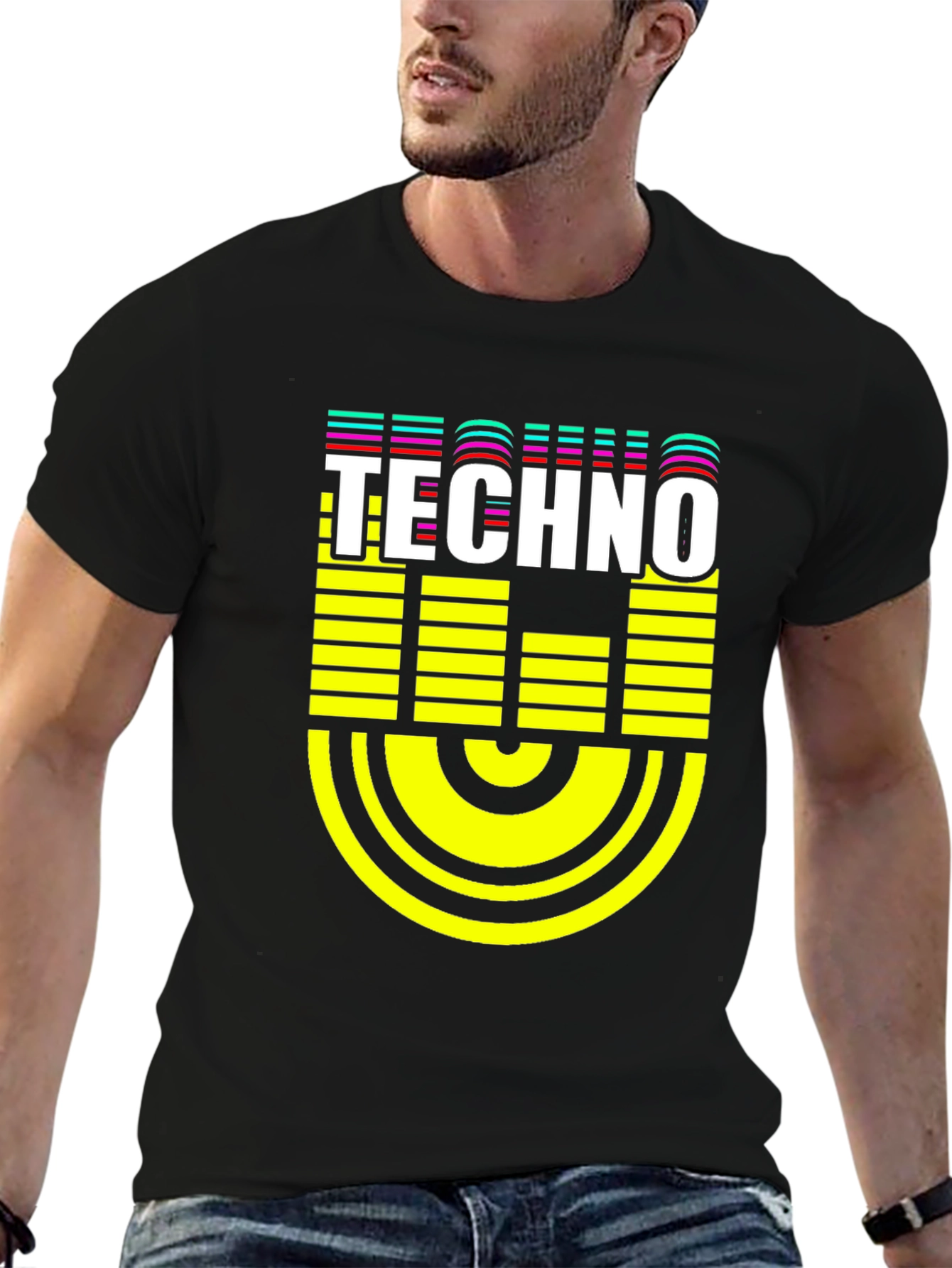 Techno Graphic Black T-Shirt - Electronic Music Tee