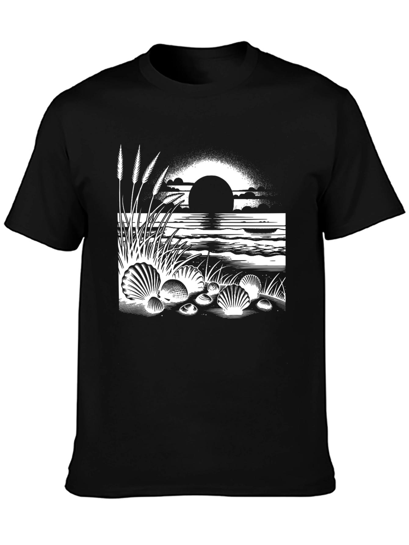 Seascape Graphic Tee - Black