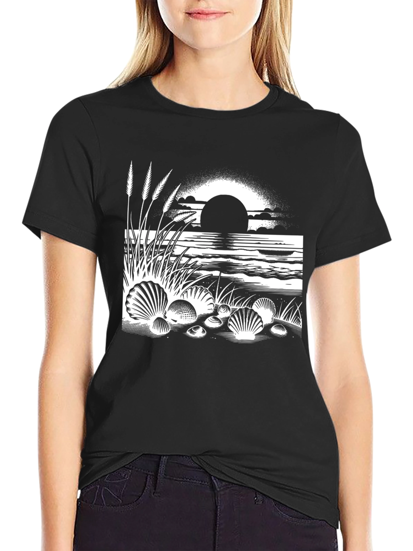 Seascape Graphic Tee - Black