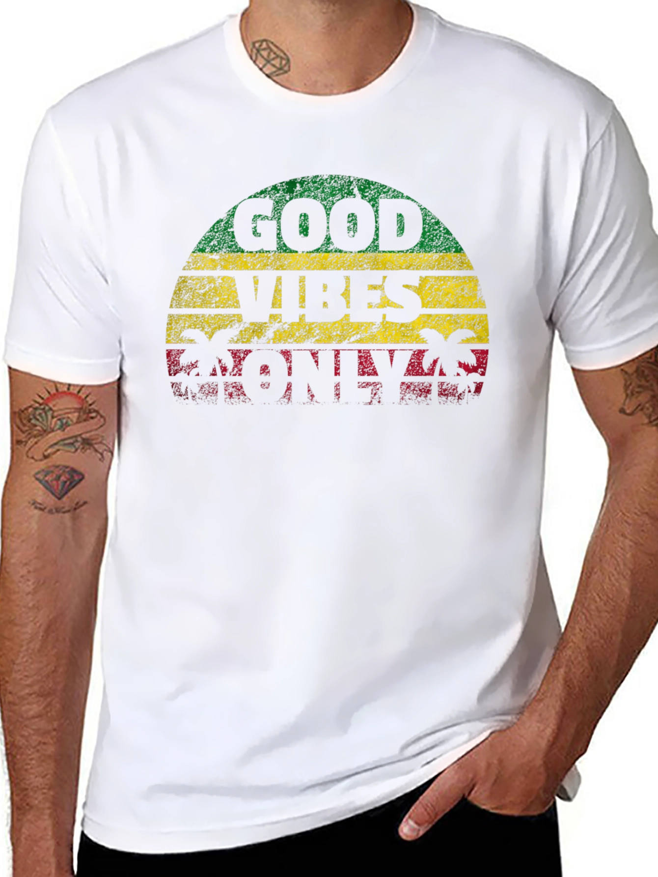 Good Vibes Only Graphic T-Shirt - Reggae Style