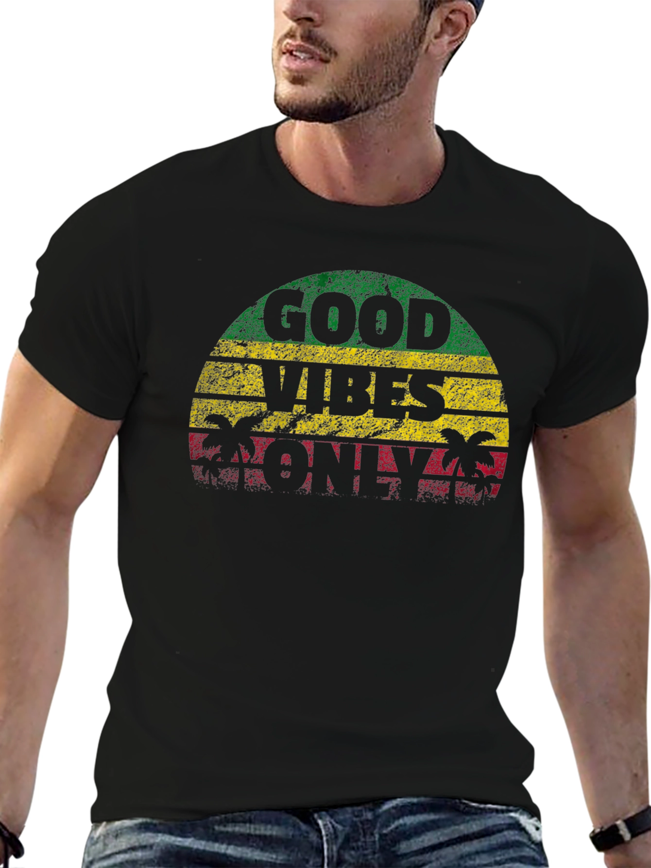 Good Vibes Only Graphic T-Shirt - Reggae Style
