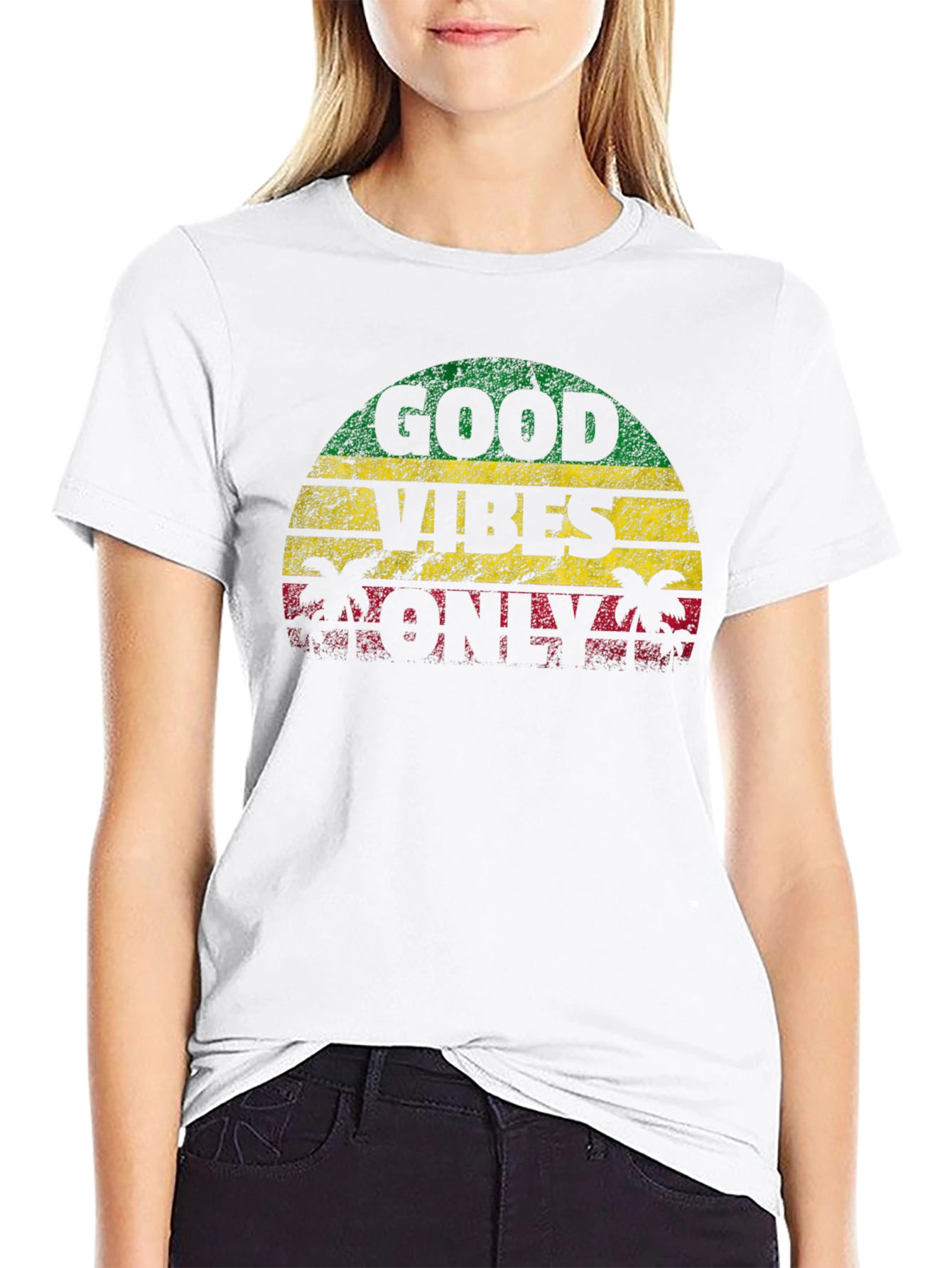 Good Vibes Only Graphic T-Shirt - Reggae Style