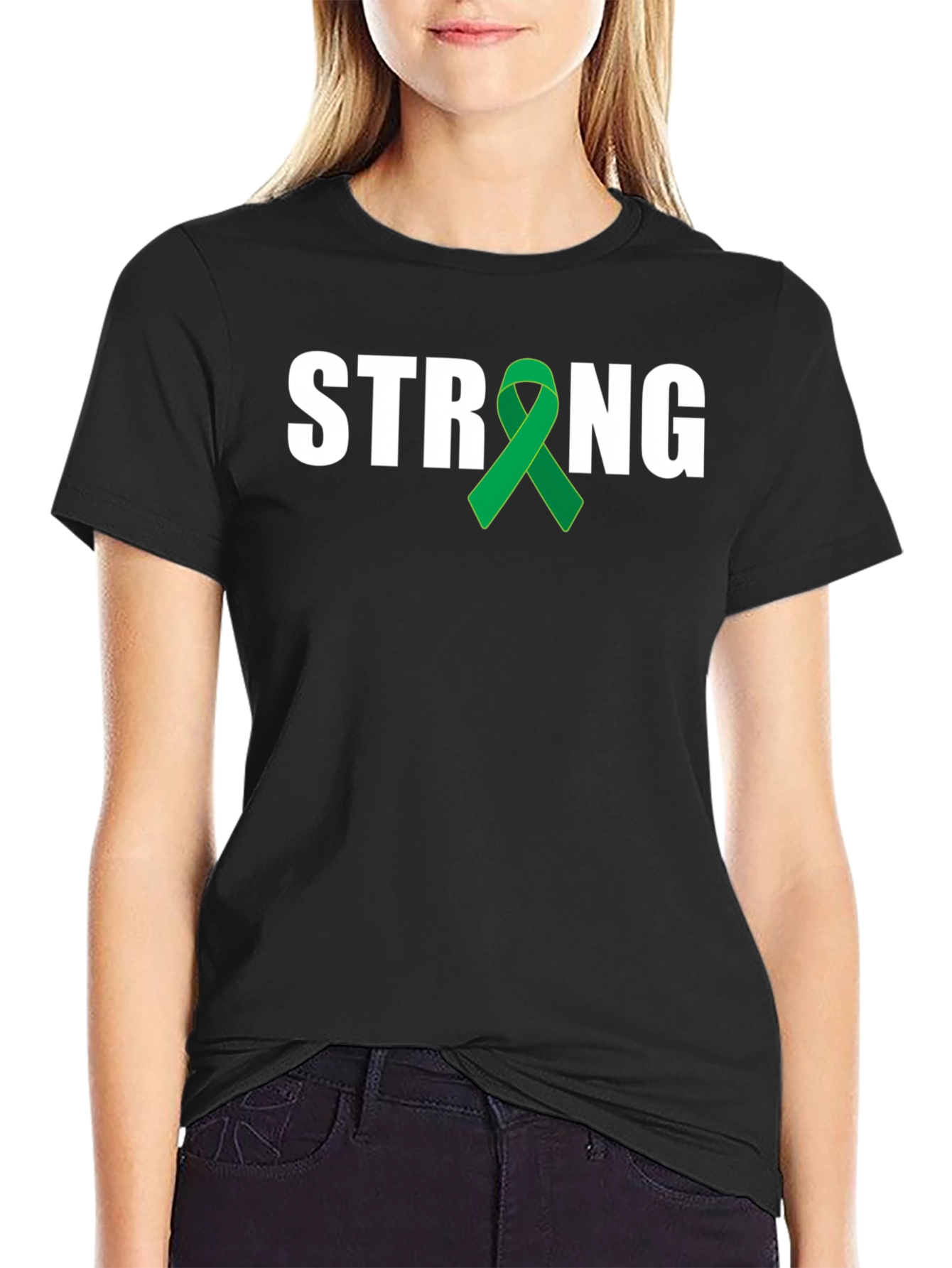 Strong Awareness Ribbon Tee - Black