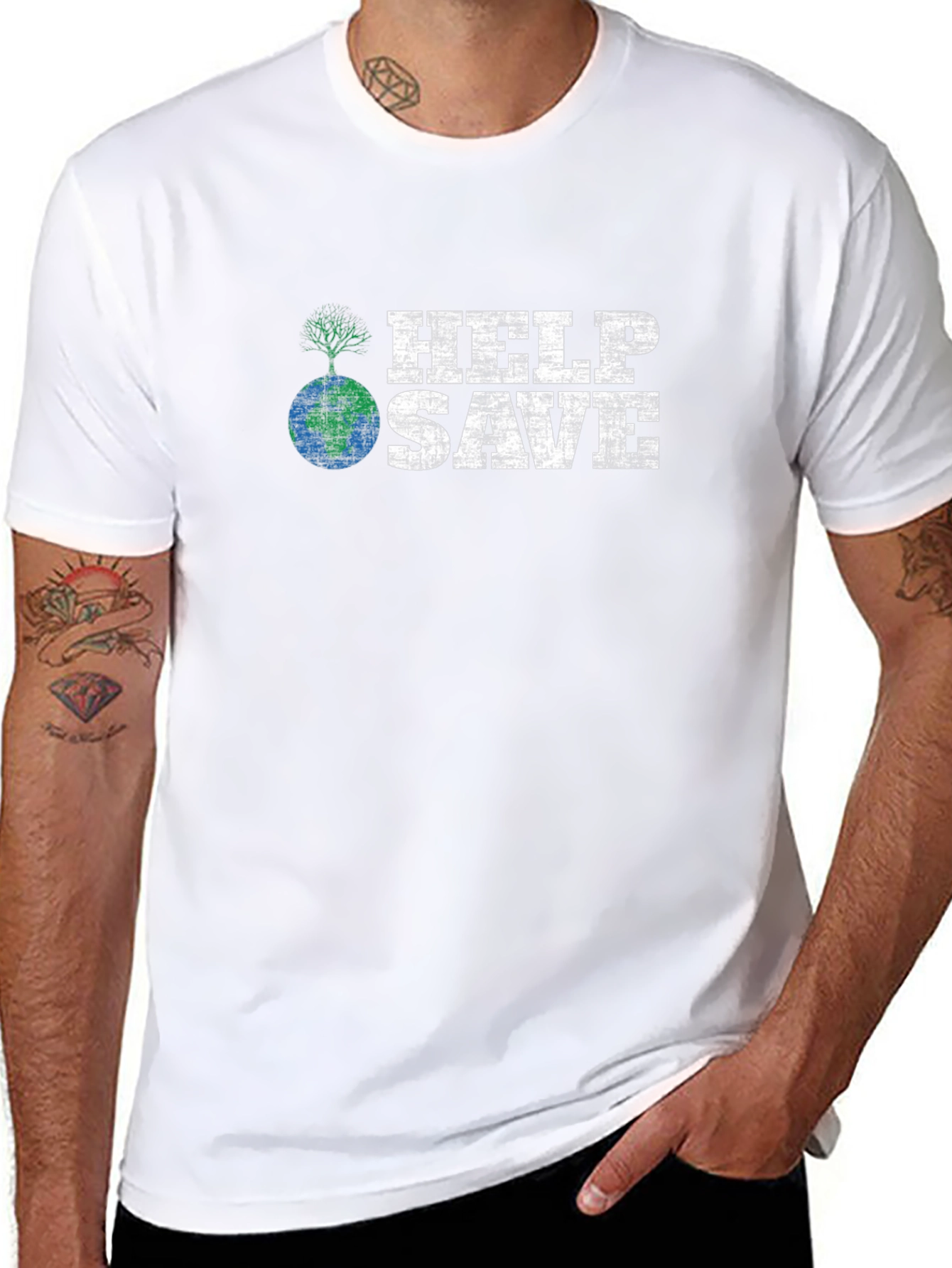 Help Save Earth Graphic T-Shirt - Black