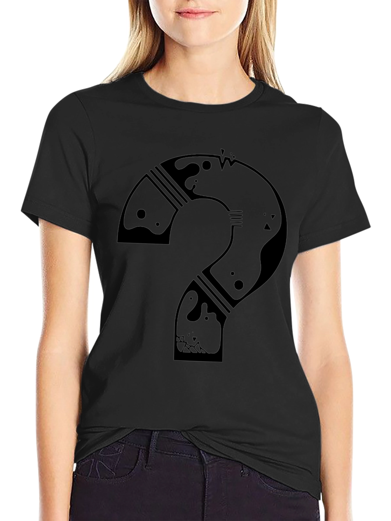 Abstract Question Mark Graphic T-Shirt