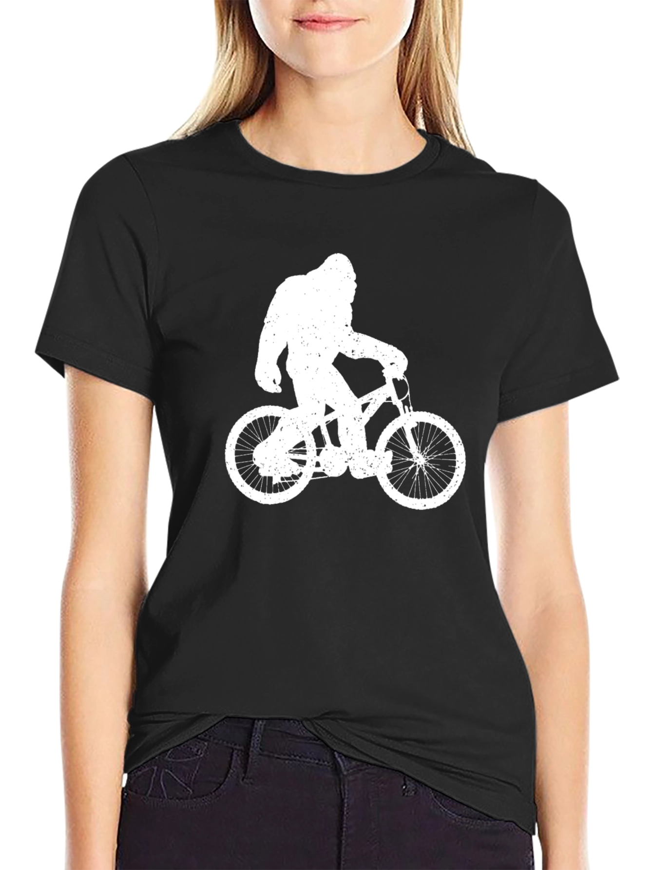 Bigfoot Riding Bike Mens Graphic Tee