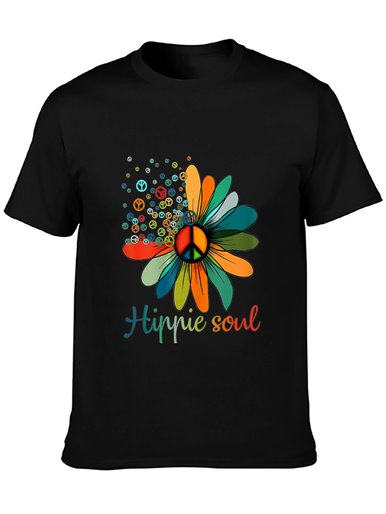 Hippie Soul Flower Graphic Tee - Peace Sign Design