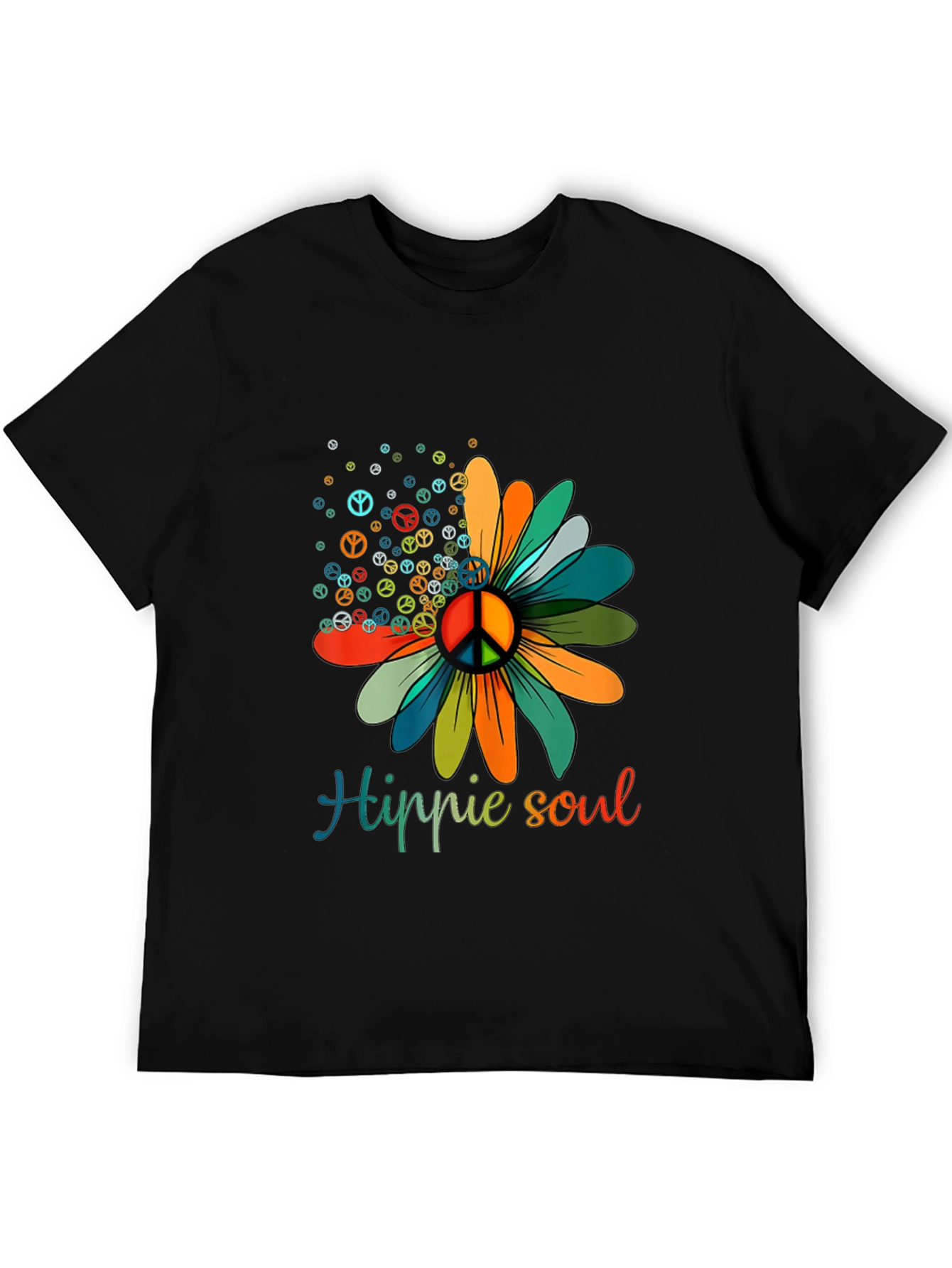 Hippie Soul Flower Graphic Tee - Peace Sign Design