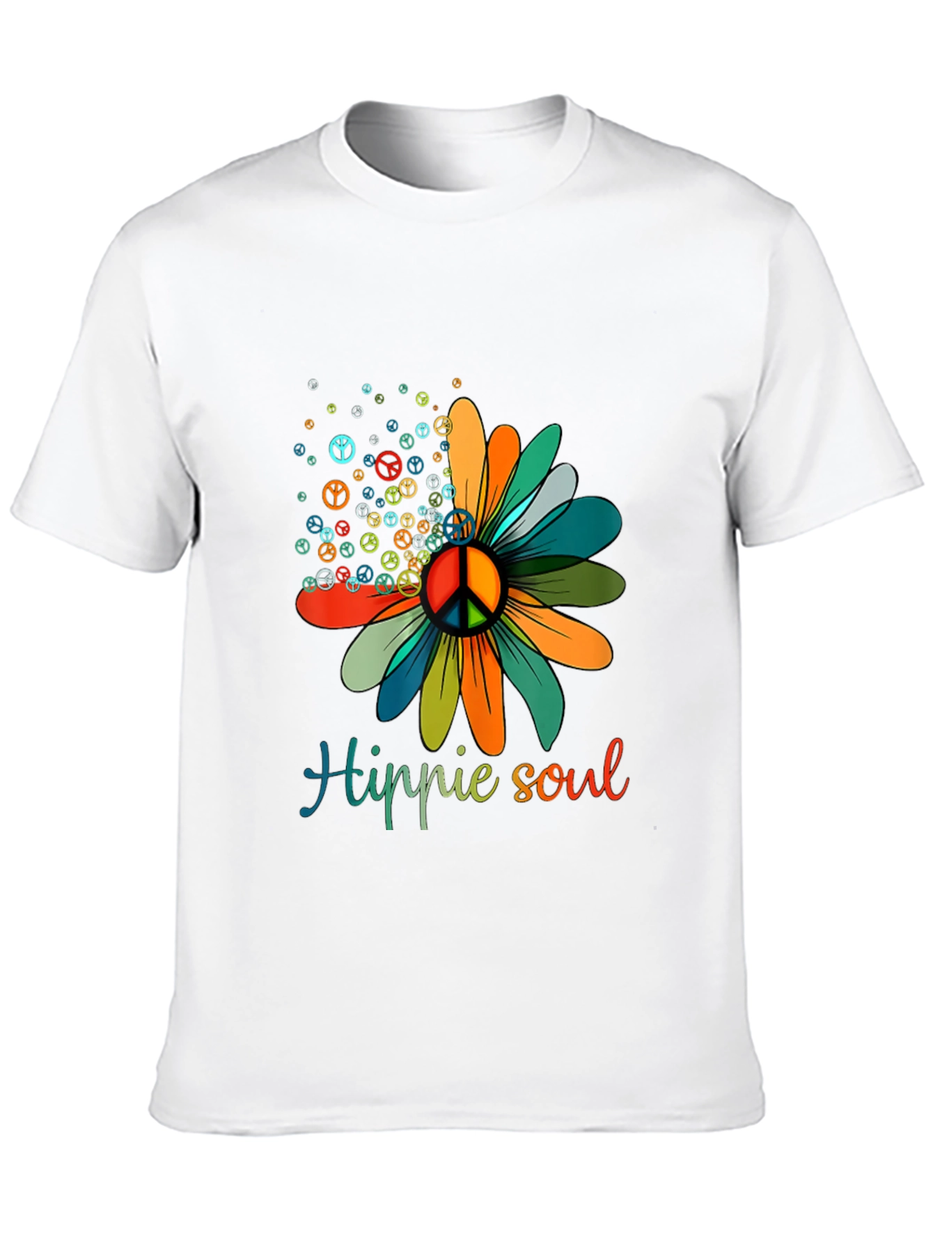 Hippie Soul Flower Graphic Tee - Peace Sign Design