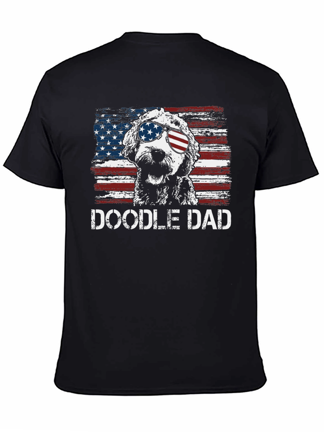 Doodle Dad American Flag Graphic T-Shirt
