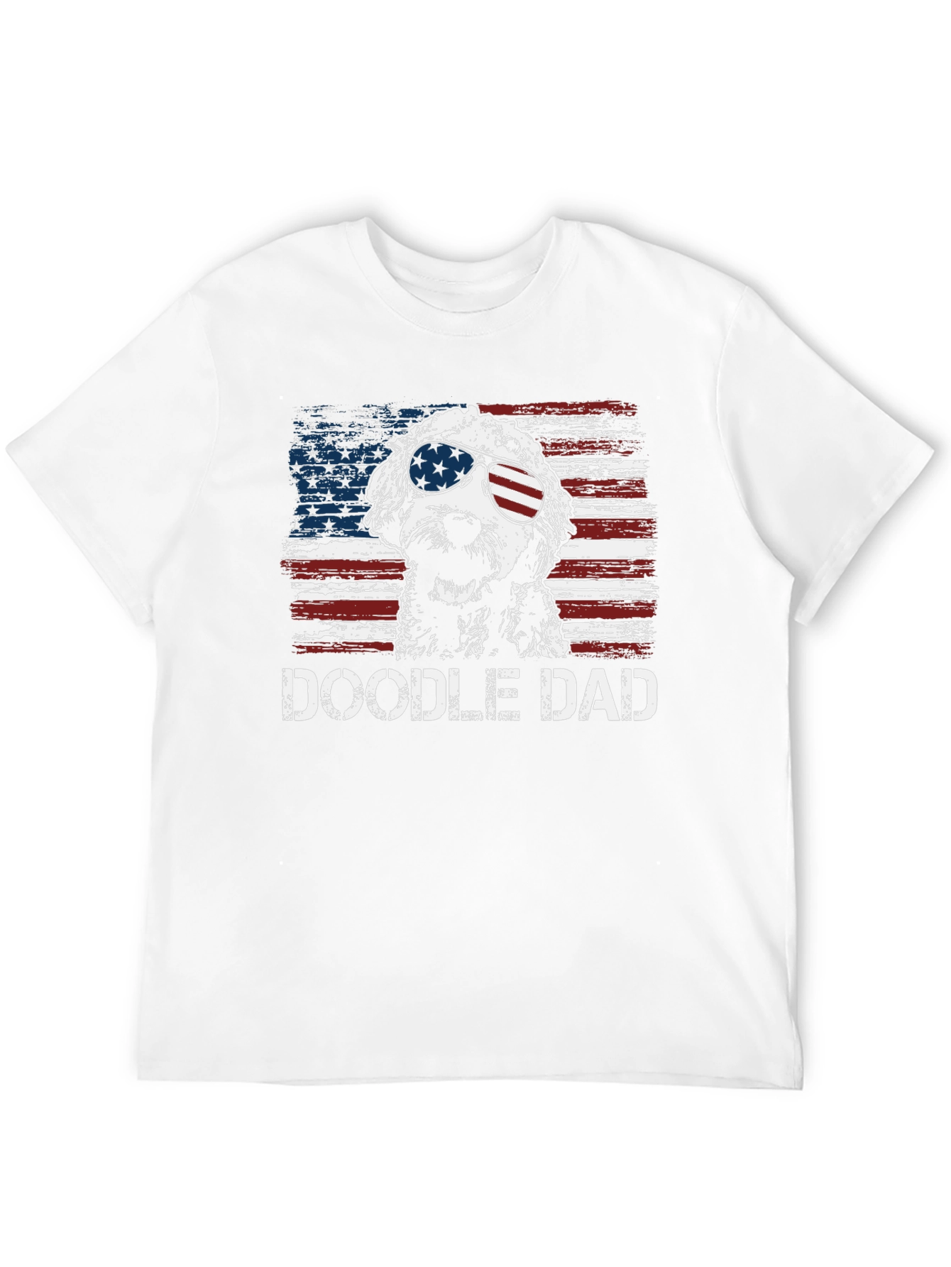 Doodle Dad American Flag Graphic T-Shirt
