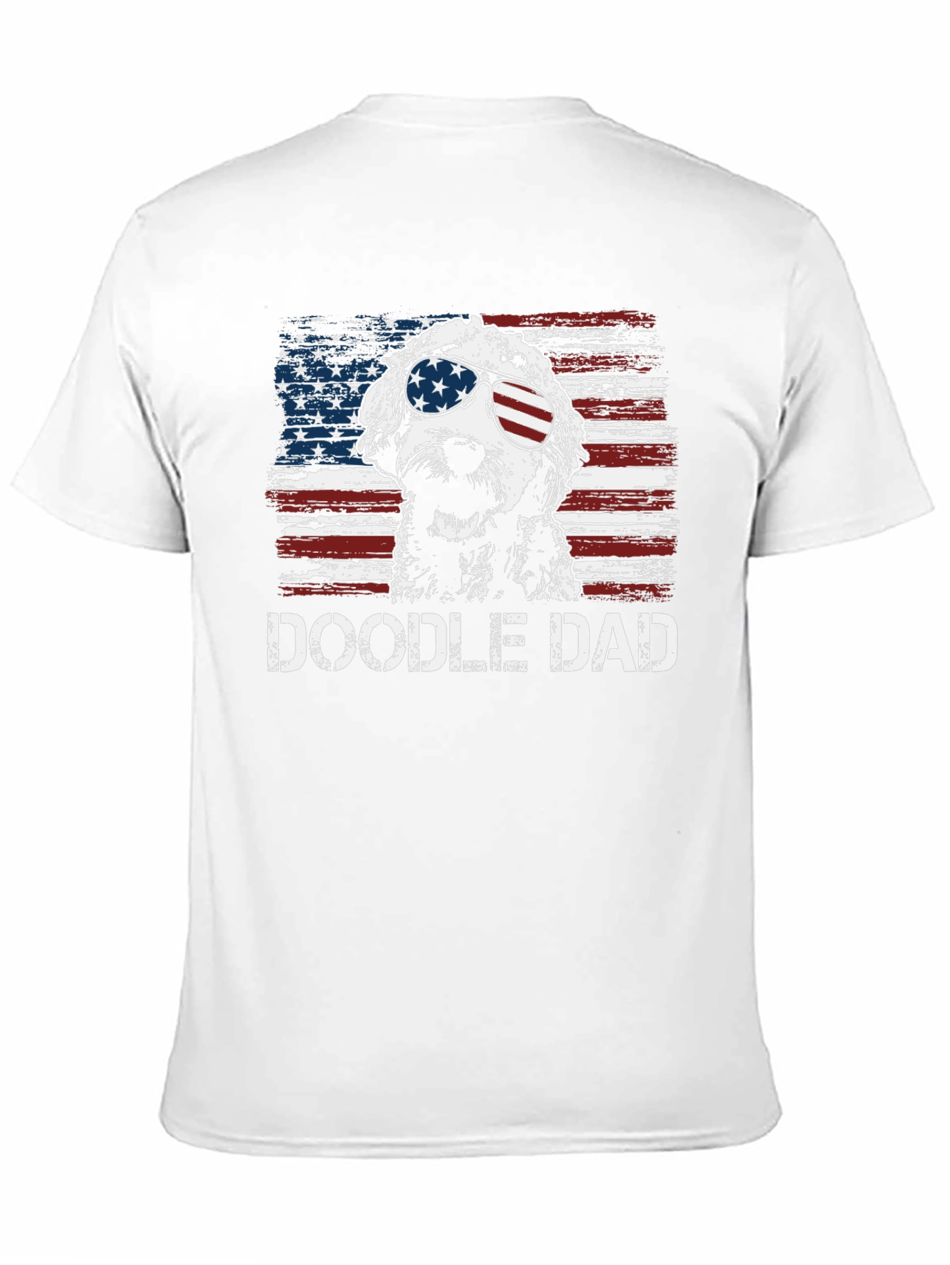 Doodle Dad American Flag Graphic T-Shirt