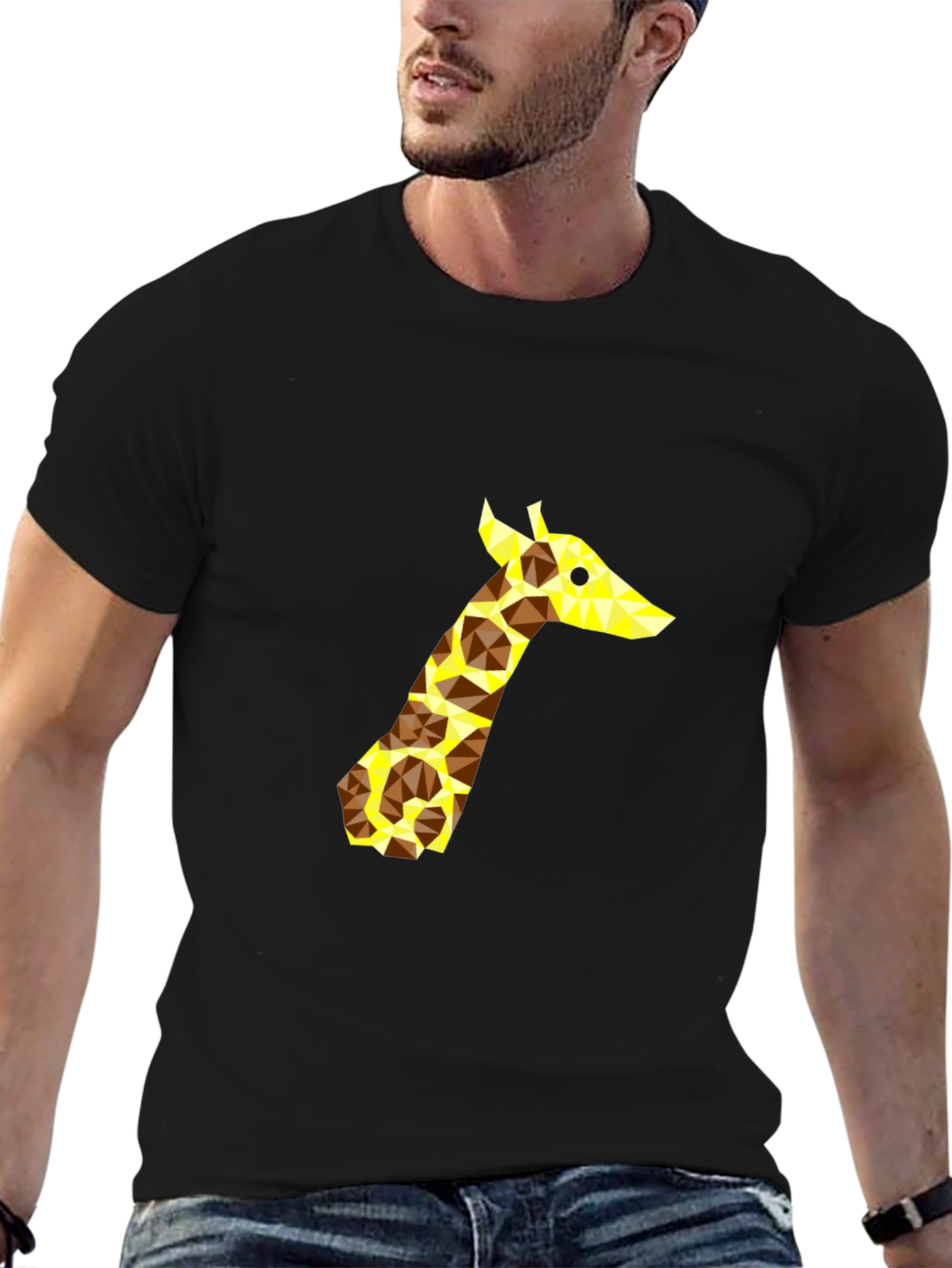 Geometric Giraffe Graphic Tee