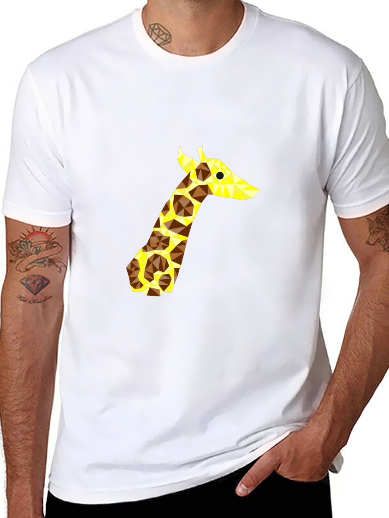Geometric Giraffe Graphic Tee