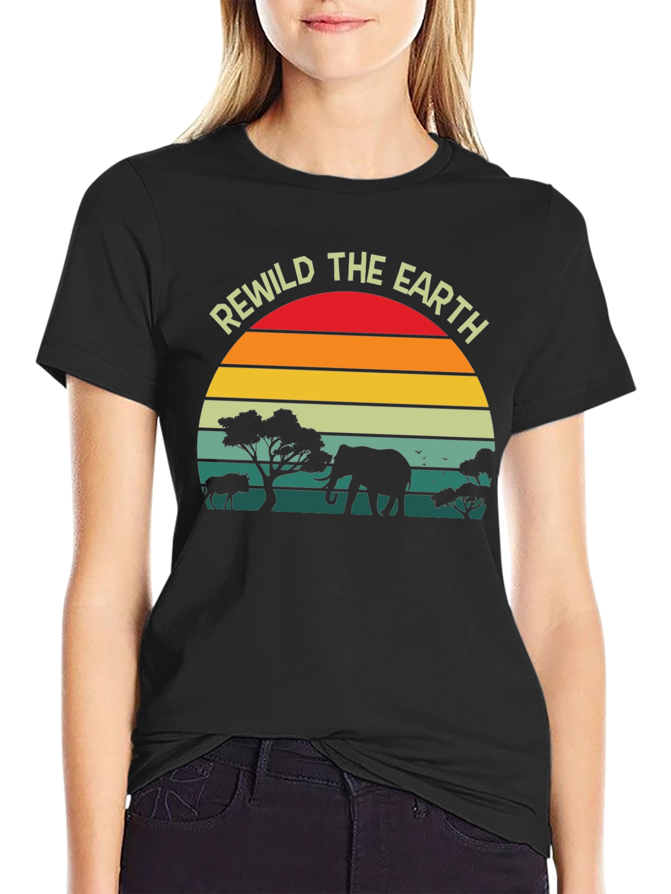 Rewild the Earth Graphic T-Shirt - Wildlife Conservation Tee