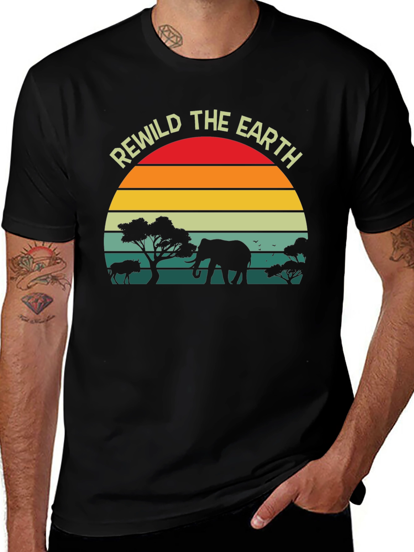 Rewild the Earth Graphic T-Shirt - Wildlife Conservation Tee
