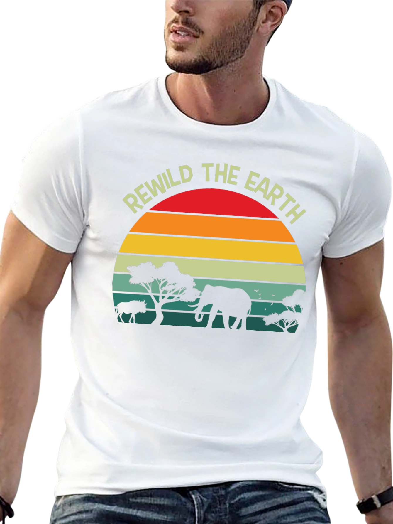 Rewild the Earth Graphic T-Shirt - Wildlife Conservation Tee