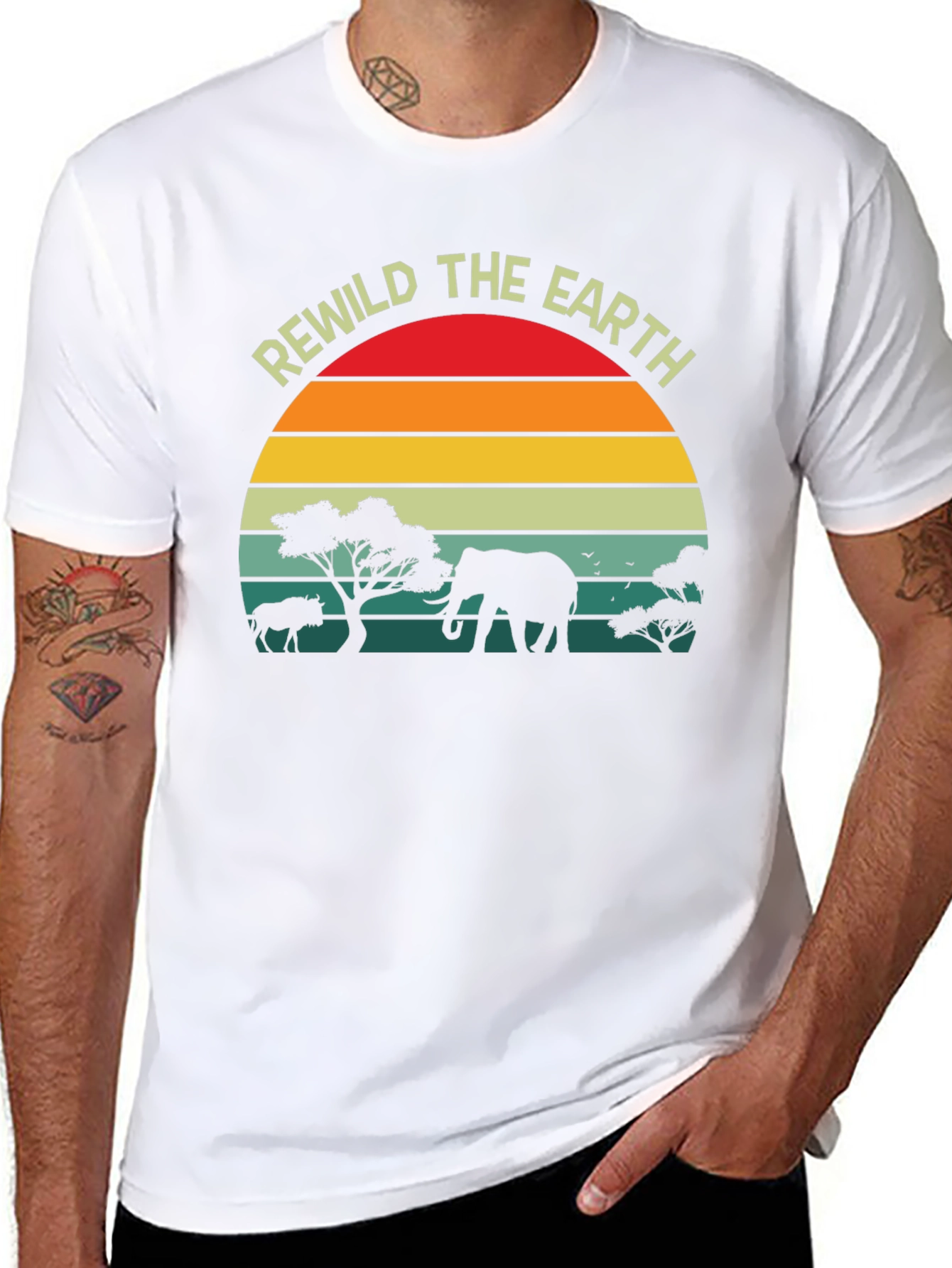 Rewild the Earth Graphic T-Shirt - Wildlife Conservation Tee