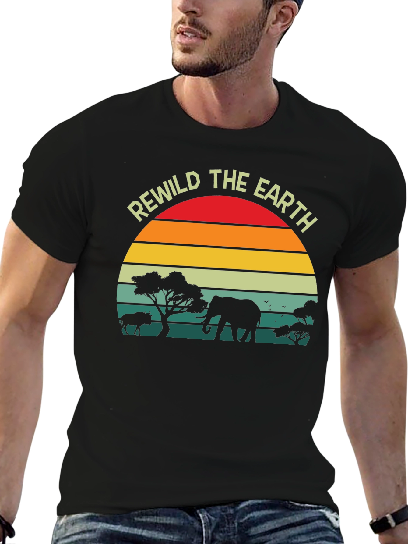 Rewild the Earth Graphic T-Shirt - Wildlife Conservation Tee
