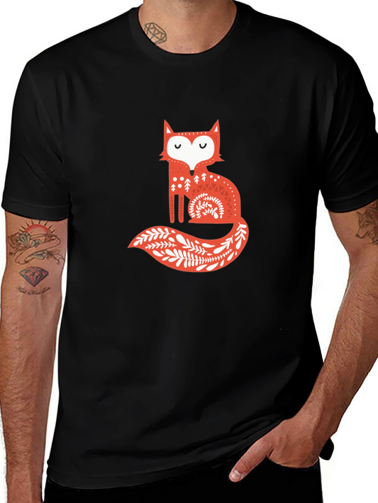 Fox Graphic Tee - Stylish Black T-Shirt