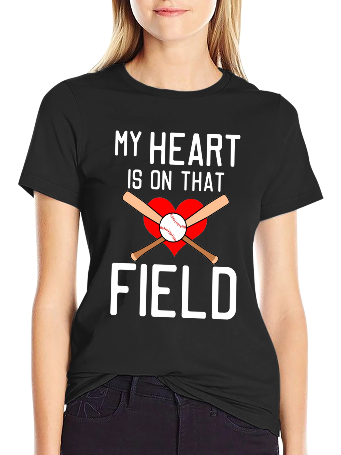 My Heart is on That Field Baseball T-Shirt
