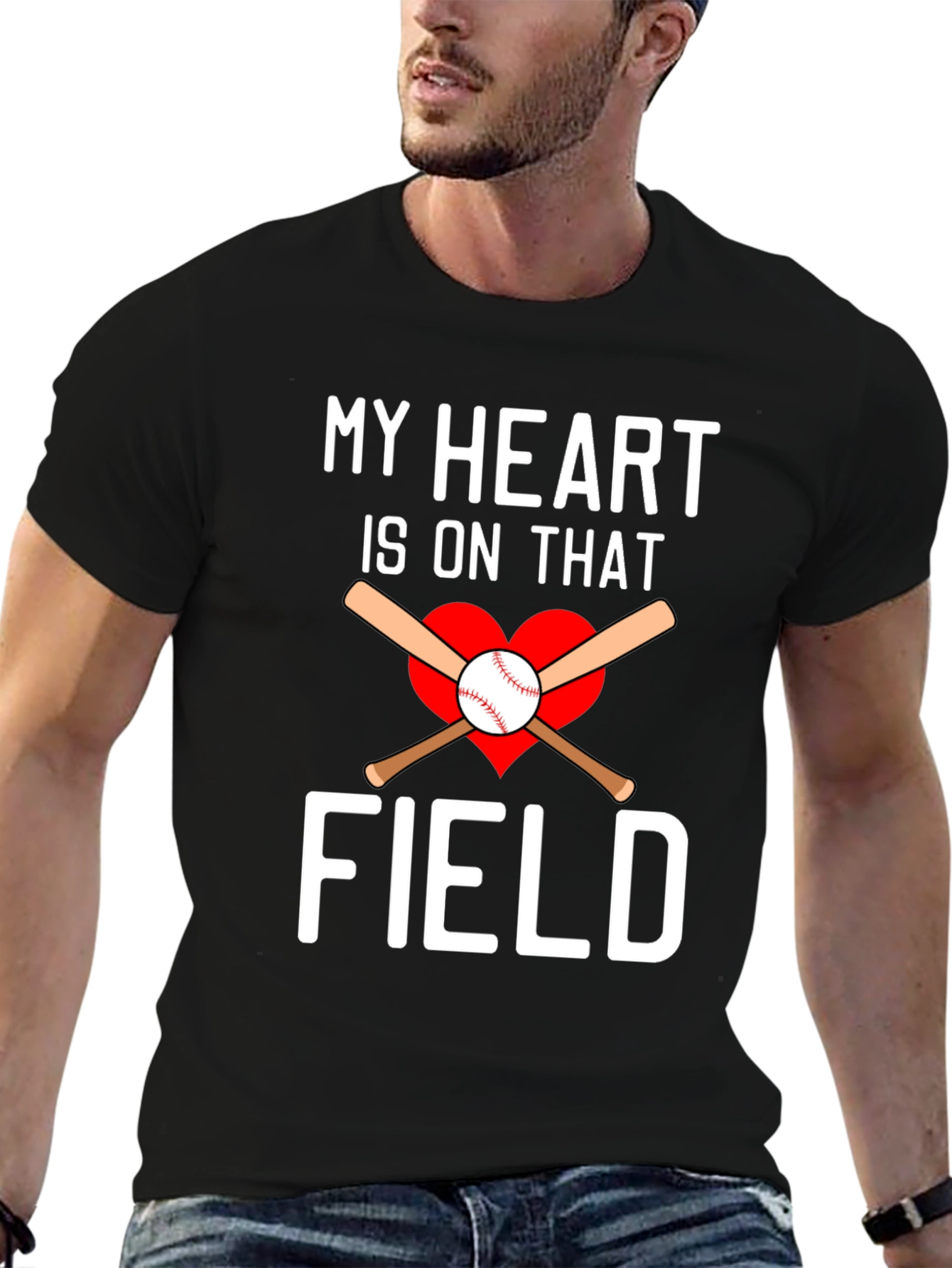 My Heart is on That Field Baseball T-Shirt