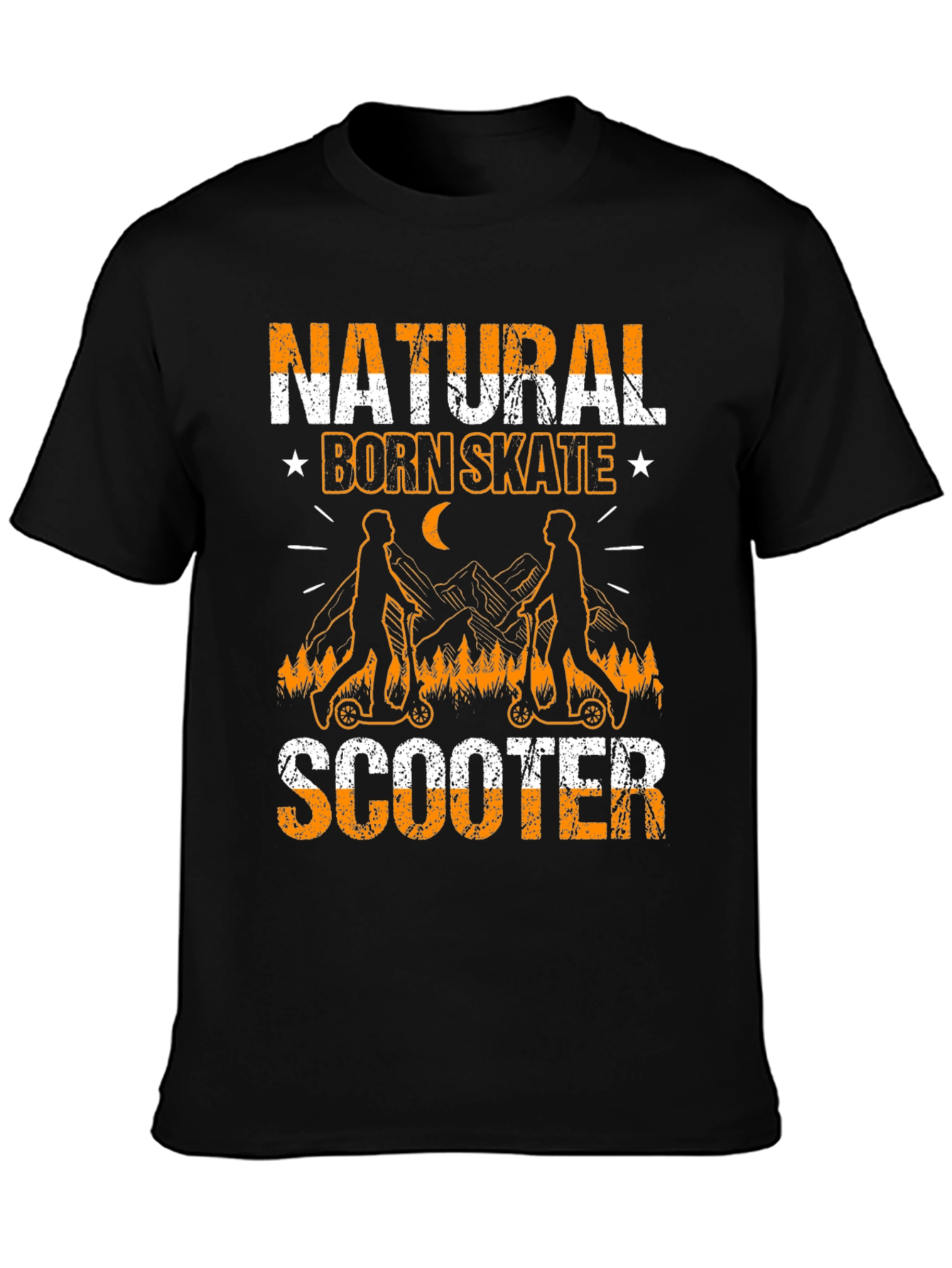 Natural Born Skate Scooter Black T-Shirt
