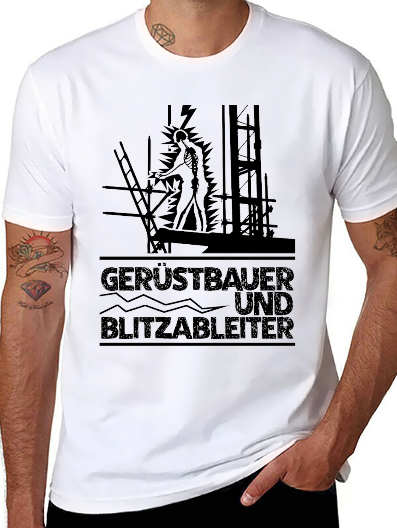 Gerüstbauer Und Blitzableiter Black T-Shirt