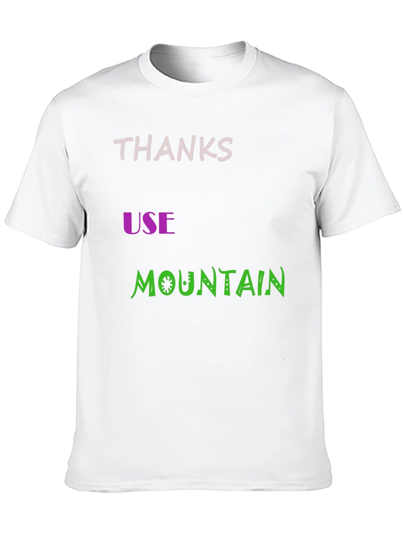 Thanks Use Mountain Black Cotton Graphic Tee