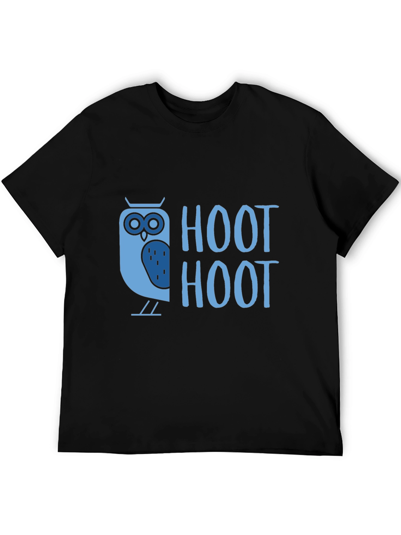 Hoot Owl Graphic Tee - Black Cotton T-Shirt