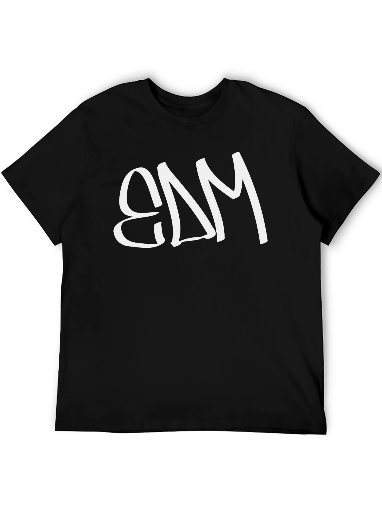 EDM Graphic Tee - Black Cotton Blend T-Shirt