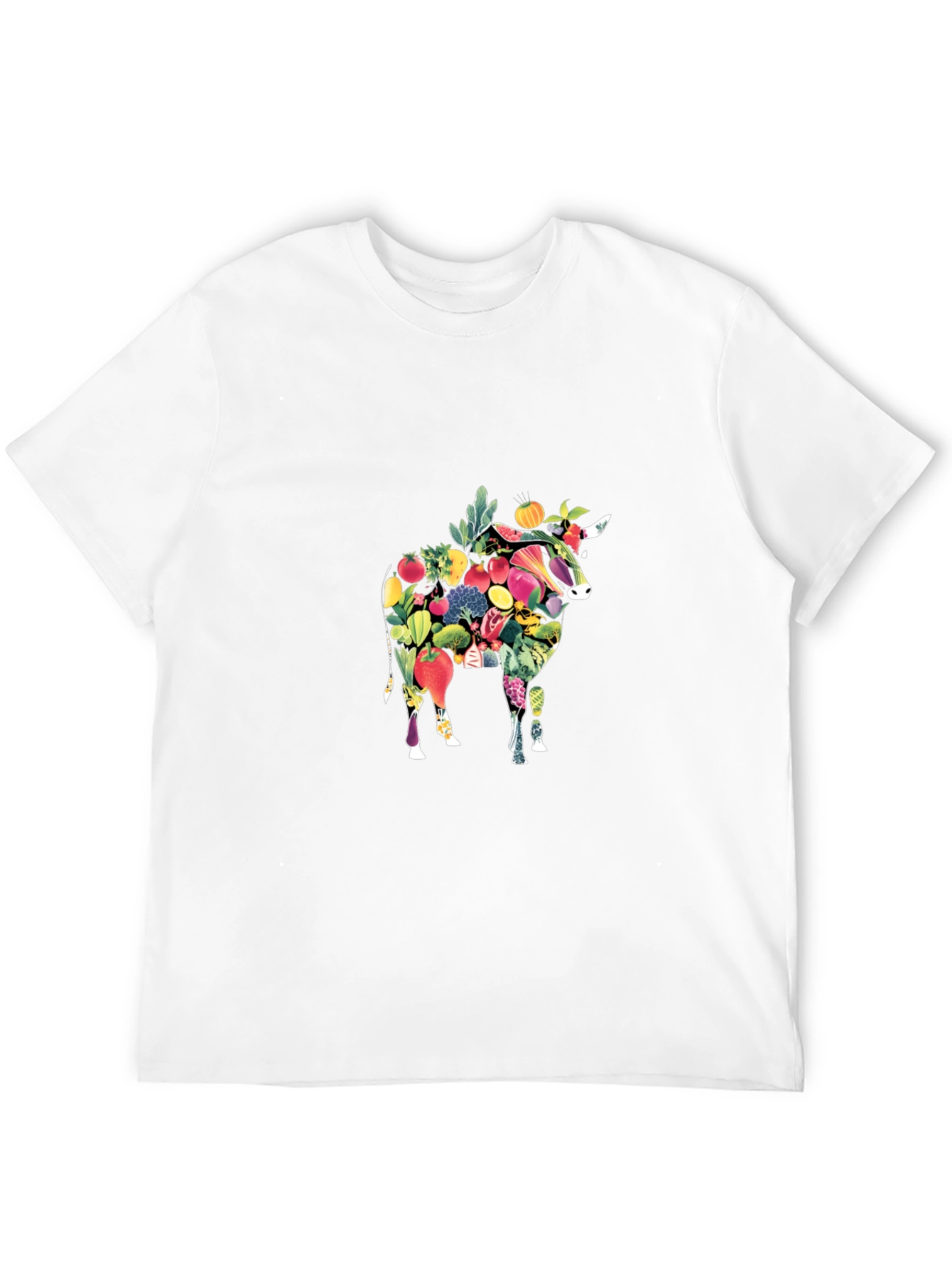 Vegan Bull Graphic Tee - Black Cotton Comfort