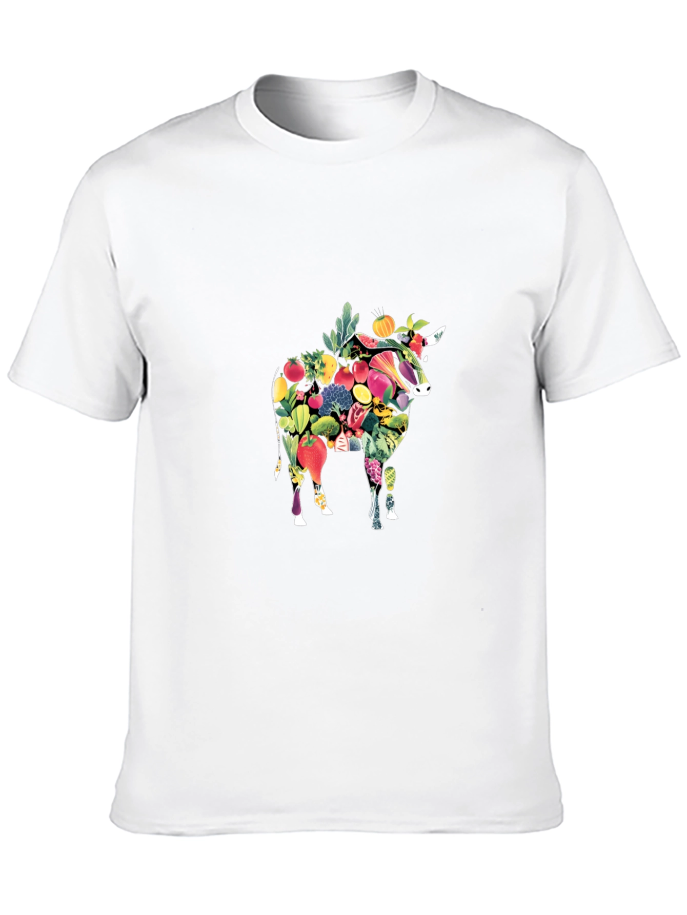 Vegan Bull Graphic Tee - Black Cotton Comfort