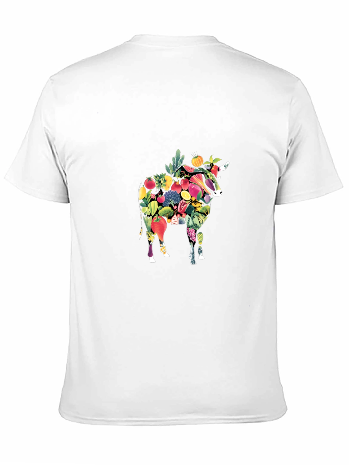 Vegan Bull Graphic Tee - Black Cotton Comfort