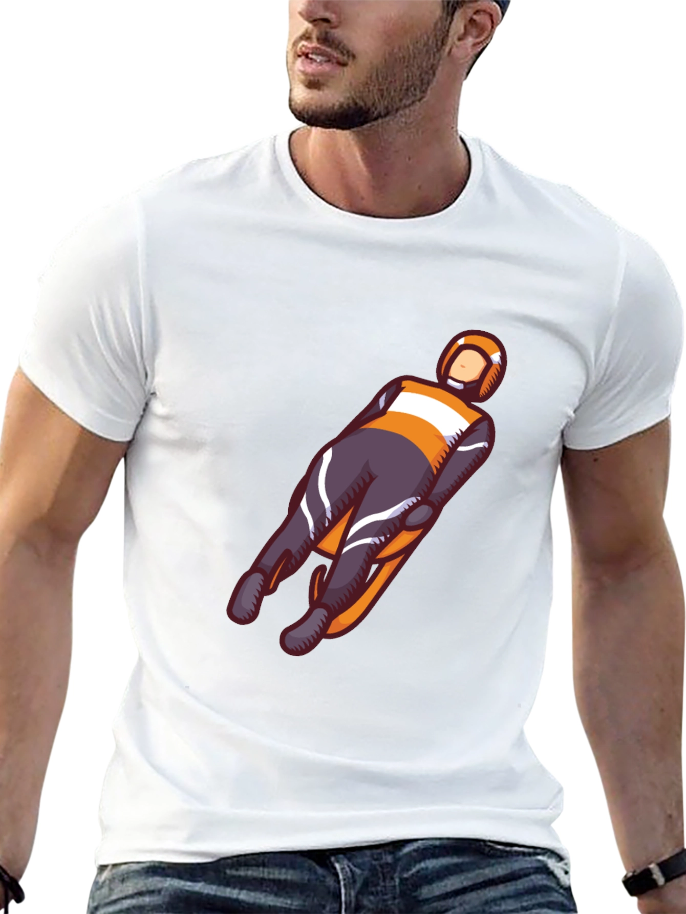 Luge T-Shirt: Black Cotton Graphic Tee